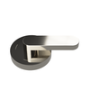 Thumb Turn on Ø52mm Rose. Universal Spindle. 90 Degreee Cam to suit Tubular Privacy Bolt, Concealed Fix. in Polished Stainless