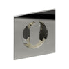 Square, Sliding Door, Flush Pull Handle with Privacy Turn (Single). Solid Stainless Steel. 65mm x 65mm (face) 50mm dia (rear). Invisible Fix (no screw holes) in Polished Stainless Steel