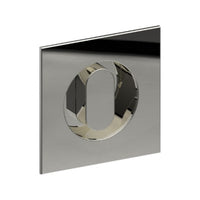 Square, Sliding Door, Flush Pull Handle with Privacy Turn (Single). Solid Stainless Steel. 65mm x 65mm (face) 50mm dia (rear). Invisible Fix (no screw holes) in Polished Stainless Steel