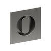 Square, Sliding Door, Flush Pull Handle with Privacy Turn (Single). Solid Stainless Steel. 65mm x 65mm (face) 50mm dia (rear). Invisible Fix (no screw holes) in Satin Stainless