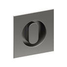 Square, Sliding Door, Flush Pull Handle with Privacy Turn (Single). Solid Stainless Steel. 65mm x 65mm (face) 50mm dia (rear). Invisible Fix (no screw holes) in Satin Stainless