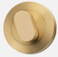 Privacy Turn Oval Concealed Fix Round Brushed Gold PVD D52xP23mm in Satin Brass PVD
