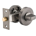 Thumb Turn on Ø52mm Rose. Universal Spindle (Two Part, Concealed Fix.) in Graphite Nickel