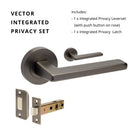 Vector Privacy Set, Includes Integrated Privacy Latch in Graphite Nickel
