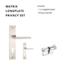 Matrix Longplate Privacy Set, Includes 1143 & 1128 Privacy Turn in Brushed Nickel