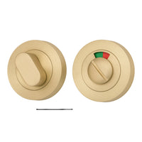 Privacy Turn Oval with Indicator Concealed Fix Round Brushed Gold PVD D52xP23mm in Brushed Gold PVD