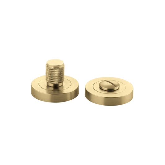 Privacy Turn Brunswick Concealed Fix Round Knurled Brushed Gold PVD D52xP35mm in Brushed Gold PVD