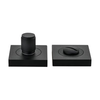 Privacy Turn Brunswick Concealed Fix Square Knurled Matt Black H52xW52xP10mm in Matt Black