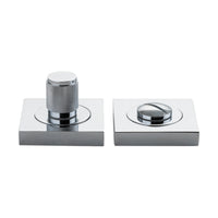 Privacy Turn Brunswick Concealed Fix Square Knurled Polished Chrome H52xW52xP10mm in Polished Chrome