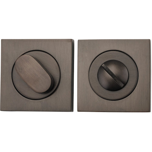 Privacy Turn Oval Concealed Fix Square Signature Brass D52xP23mm in Signature Brass
