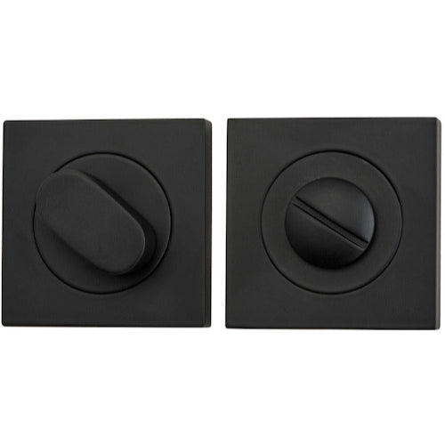 Privacy Turn Oval Concealed Fix Square Matt Black D52xP23mm in Matt Black