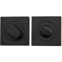 Privacy Turn Oval Concealed Fix Square Matt Black D52xP23mm in Matt Black