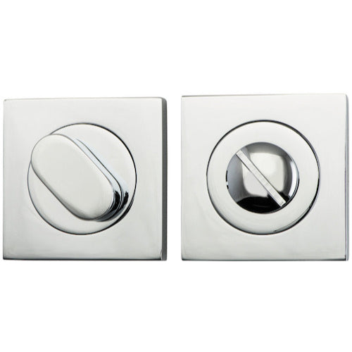 Privacy Turn Oval Concealed Fix Square Polished Chrome D52xP23mm in Polished Chrome