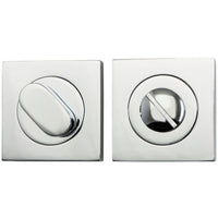 Privacy Turn Oval Concealed Fix Square Polished Chrome D52xP23mm in Polished Chrome