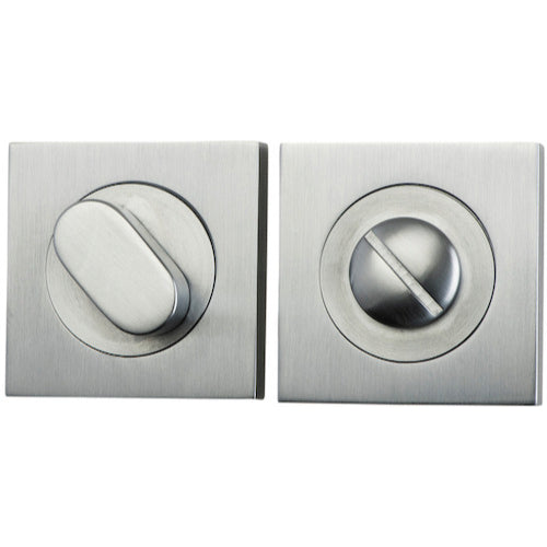 Privacy Turn Oval Concealed Fix Square Brushed Chrome D52xP23mm in Brushed Chrome