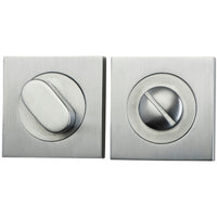Privacy Turn Oval Concealed Fix Square Brushed Chrome D52xP23mm in Brushed Chrome