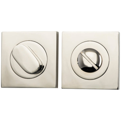 Privacy Turn Oval Concealed Fix Square Polished Nickel D52xP23mm in Polished Nickel
