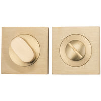 Privacy Turn Oval Concealed Fix Square Brushed Brass D52xP23mm in Brushed Brass