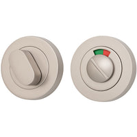 Privacy Turn Oval with Indicator Concealed Fix Round Satin Nickel D52xP23mm in Satin Nickel