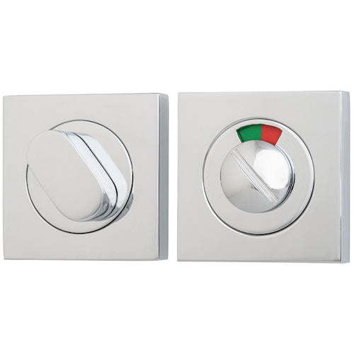 Privacy Turn Oval with Indicator Concealed Fix Square Polished Chrome H52xW52xP23mm in Polished Chrome