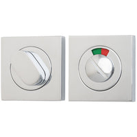 Privacy Turn Oval with Indicator Concealed Fix Square Polished Chrome H52xW52xP23mm in Polished Chrome