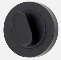 Privacy Turn Oval Concealed Fix Round Matt Black D52xP23mm in Matt Black