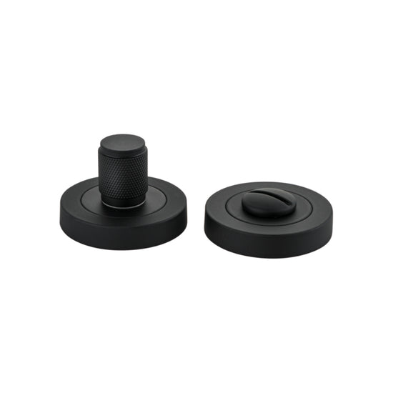 Privacy Turn Brunswick Concealed Fix Round Knurled Matt Black D52xP35mm in Matt Black
