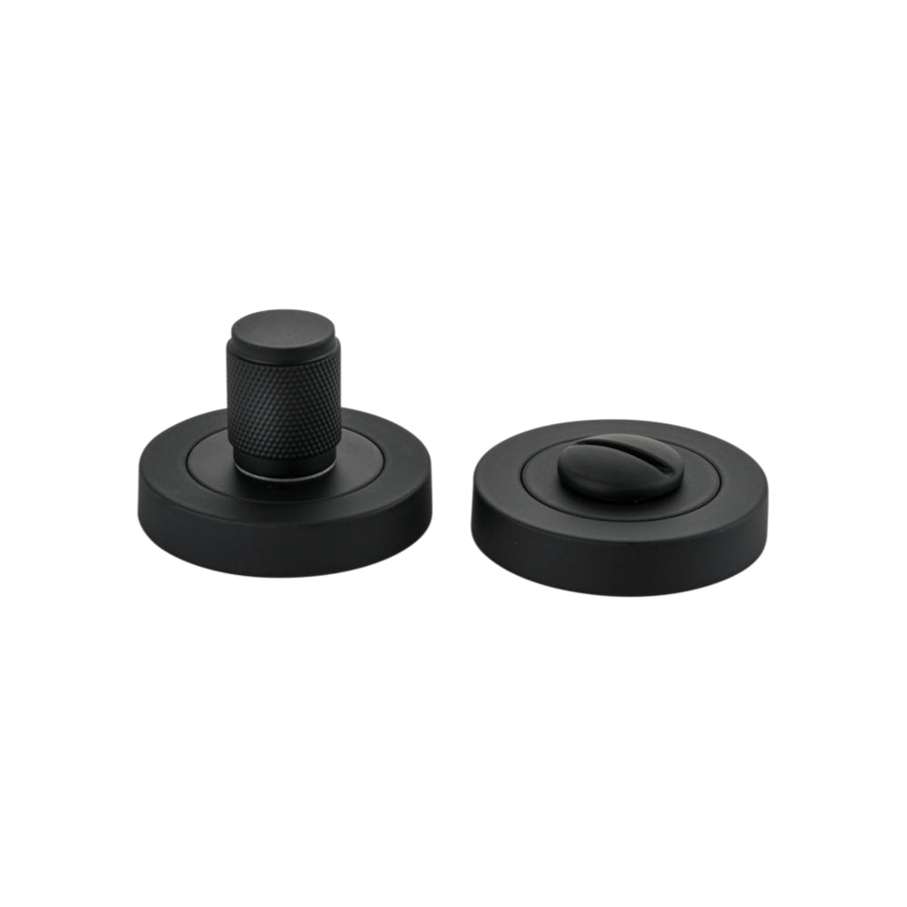 Privacy Turn Brunswick Concealed Fix Round Knurled Matt Black D52xP35mm in Matt Black