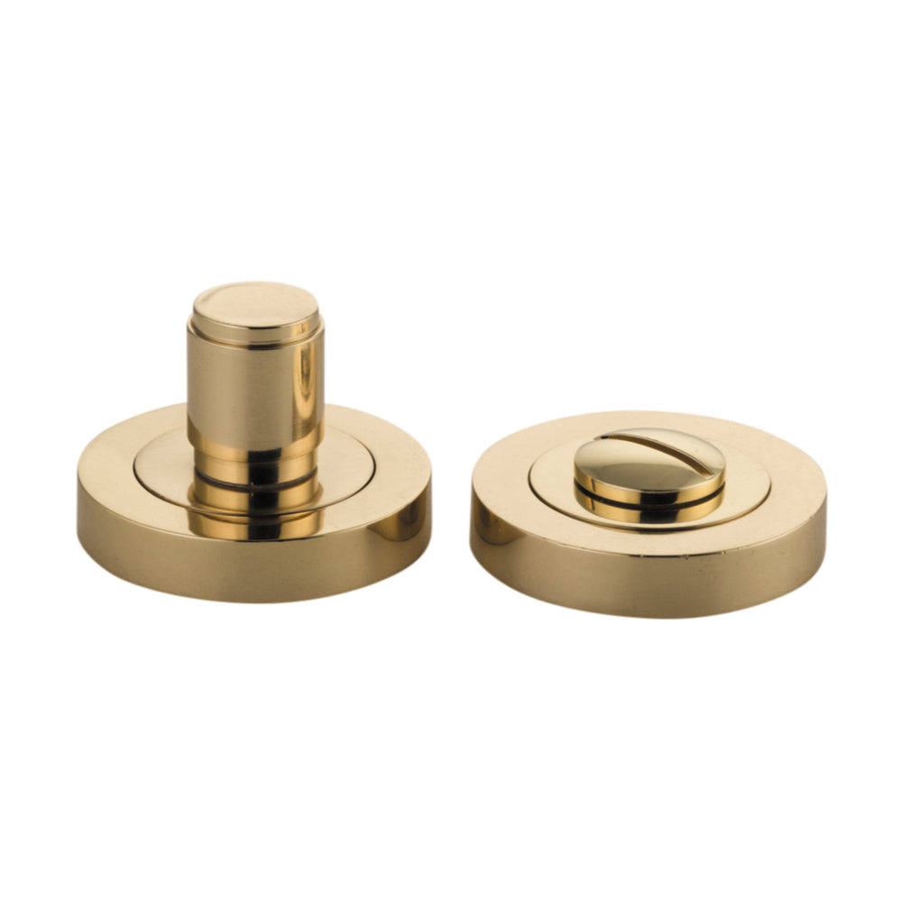 Privacy Turn Berlin Concealed Fix Round Polished Brass D52xP35mm in Polished Brass