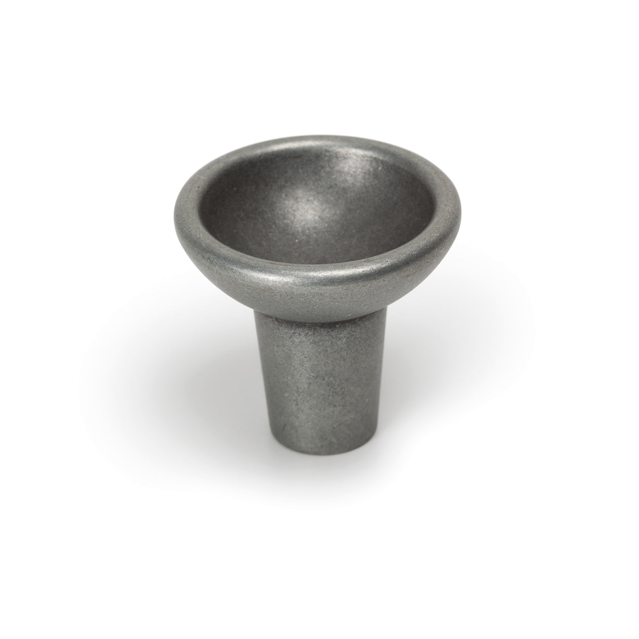 Momo RAVIOLO Cabinet Knob in polished white finish with rounded ceramic design, mounted on a wooden cabinet drawer.