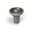 Momo RAVIOLO Cabinet Knob in polished white finish with rounded ceramic design, mounted on a wooden cabinet drawer.
