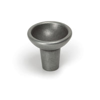 Momo RAVIOLO Cabinet Knob in polished white finish with rounded ceramic design, mounted on a wooden cabinet drawer.