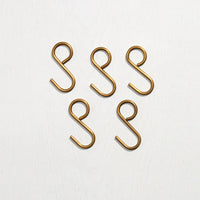 Utility Rail Hook - Acid Washed Brass in Acid Washed Brass