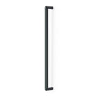 Large Momo RISS cabinet pull handle in dark grey finish, showcasing its sleek modern design on a wooden cabinet.
