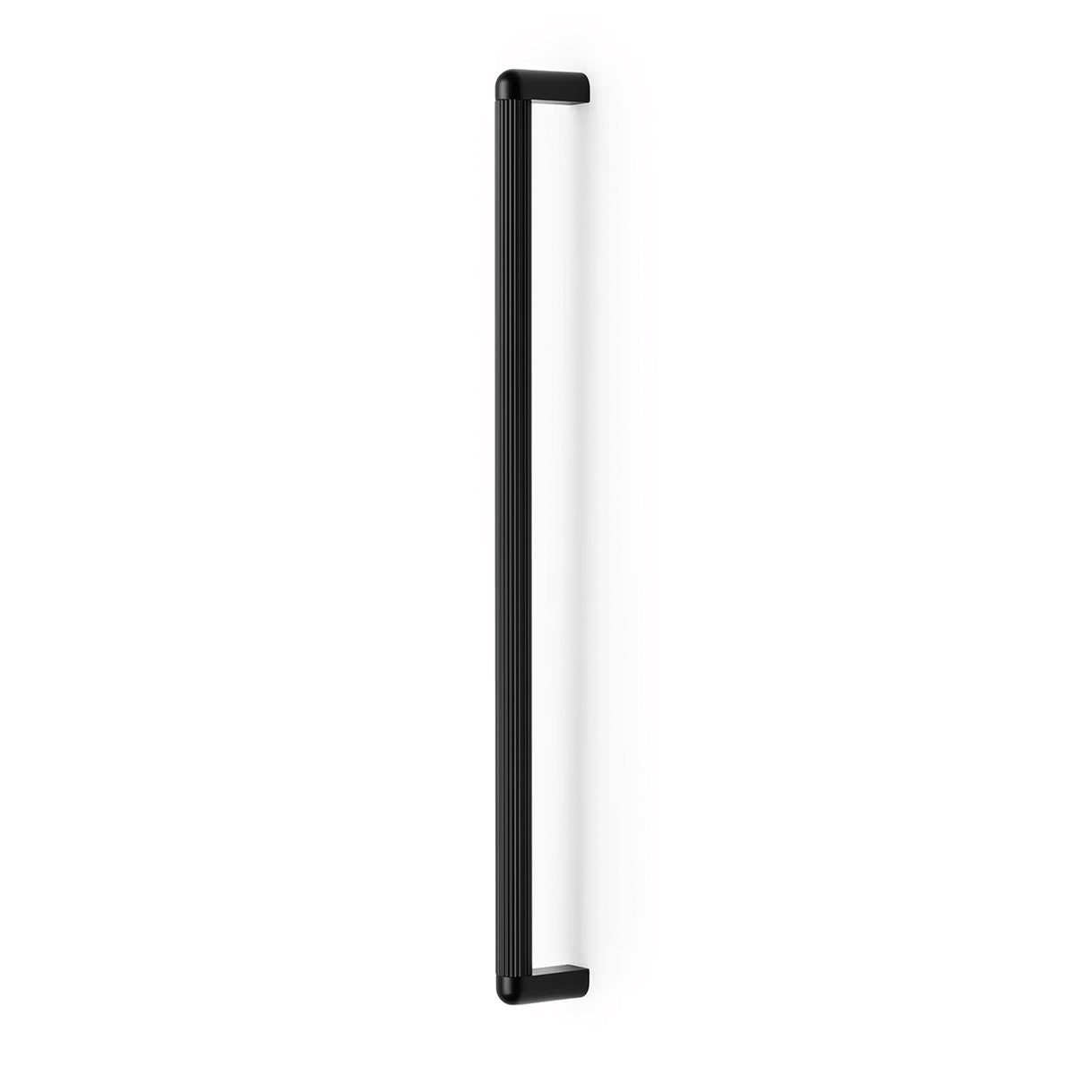 Momo RISS large cabinet pull handle in matte black, sleek metal design suitable for modern furniture drawers and doors.