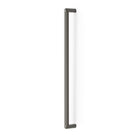 Momo RISS large cabinet pull handle in gray metal, mounted on a cabinet door for easy opening and stylish storage access.