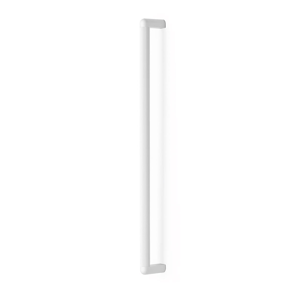 Momo RISS large cabinet pull handle in brushed white finish, modern design for kitchen or furniture cabinet doors.
