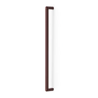 Large Momo RISS cabinet pull handle in vibrant red, featuring a sleek, modern design suitable for kitchen or furniture cabinets.