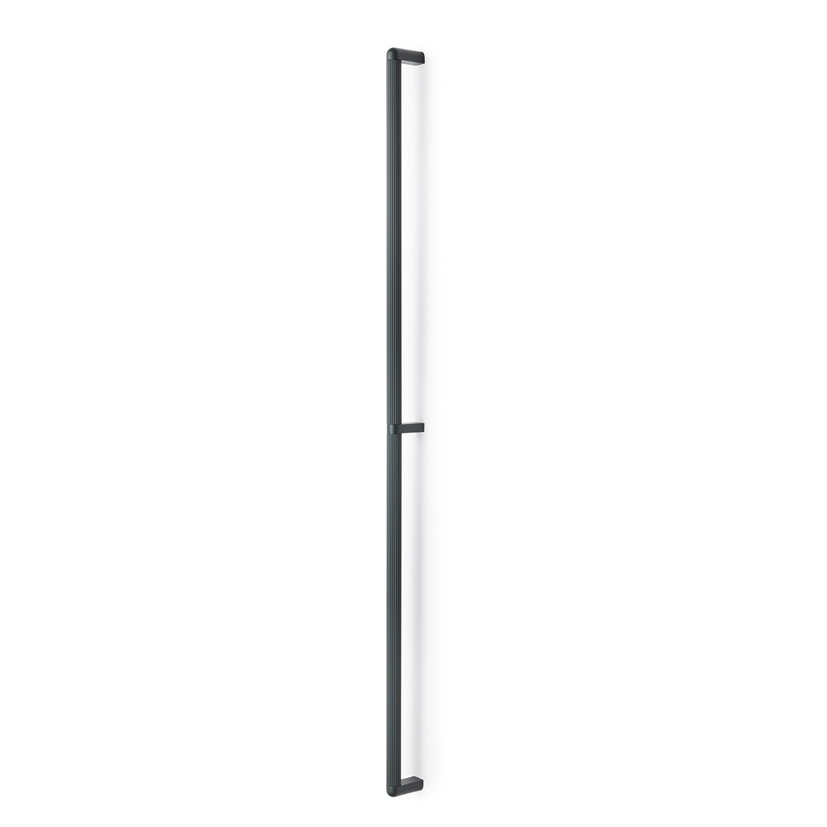 Large Momo RISS cabinet pull handle in matte gray finish, showcasing its sleek design and sturdy metal construction.