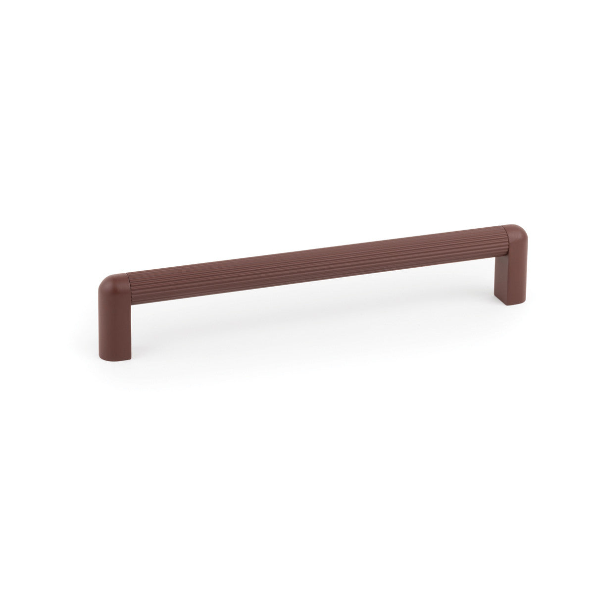 Momo RISS Mini Cabinet Pull Handle in vibrant red, showcasing a sleek, modern design for cabinets or drawers.