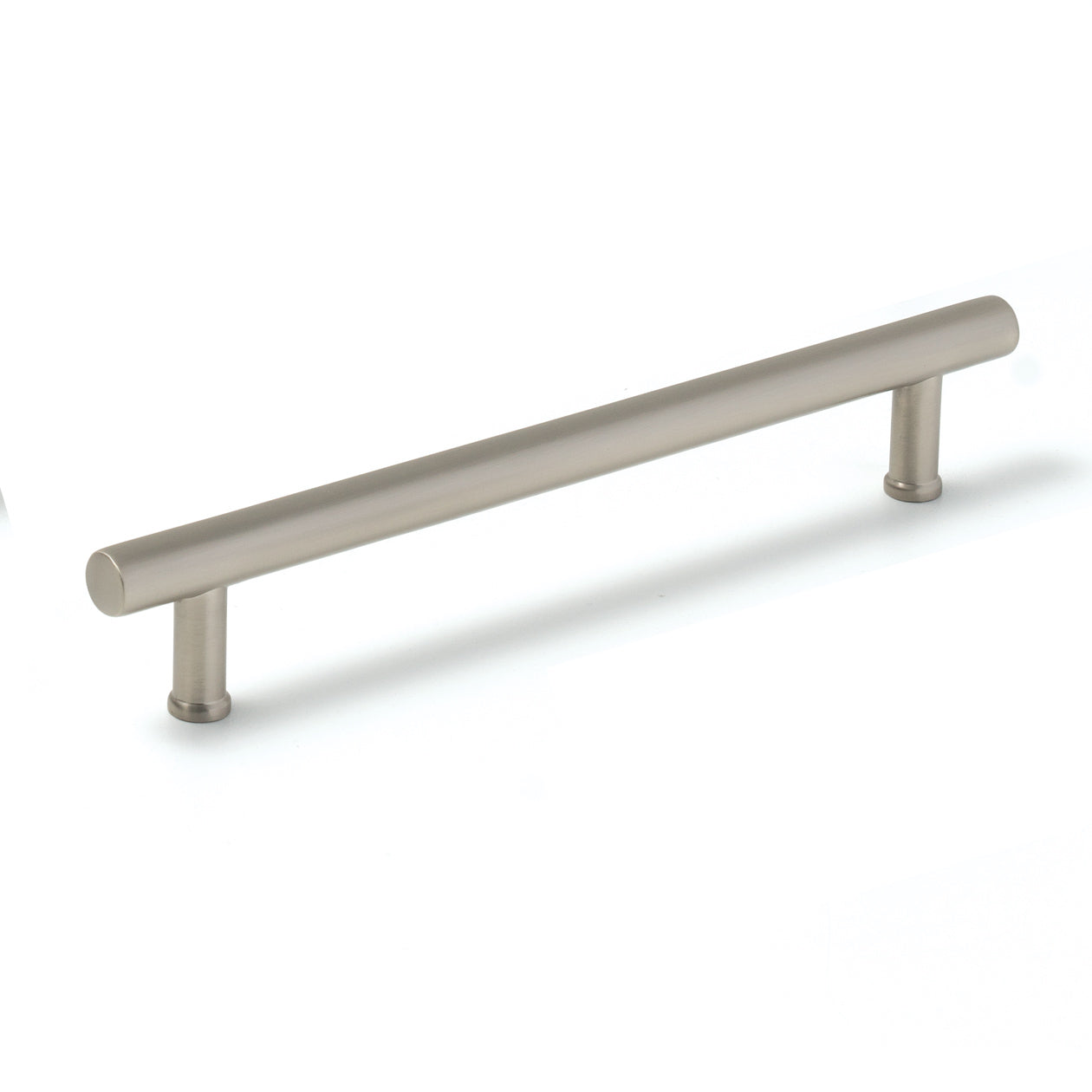 Momo STRANO cabinet pull handle in dark bronze finish mounted on a cabinet door.