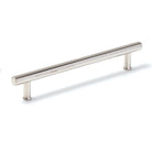 Momo STRANO cabinet pull handle in brushed nickel finish, sleek modern design for kitchen or bathroom cabinetry.