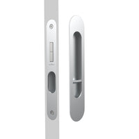 Mardeco Radius Flush Pull Privacy Set with 35mm backset, featuring sleek round design and polished finish for bathroom or door use.