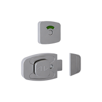 Sera Emergency Release Slide Lock and Indicator Set - Satin Chrome Plate - With Screw Fixings in Satin Chrome