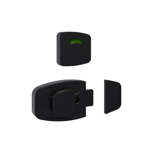 Sera Slide Lock and Indicator Set- Designer Black  - With Screw Fixings in Designer Black