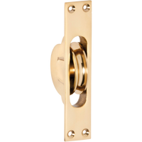 Sash Pulley Polished Brass H125xW25mm in Polished Brass
