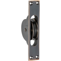 Sash Pulley Antique Copper H125xW25mm in Antique Copper