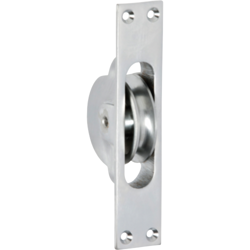 Sash Pulley Satin Chrome H125xW25mm in Satin Chrome