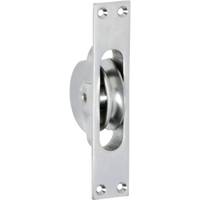 Sash Pulley Satin Chrome H125xW25mm in Satin Chrome
