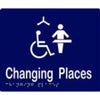 Changing Places Sign with Braille, Laminated Vinyl 180x150 Blue Over White in Blue